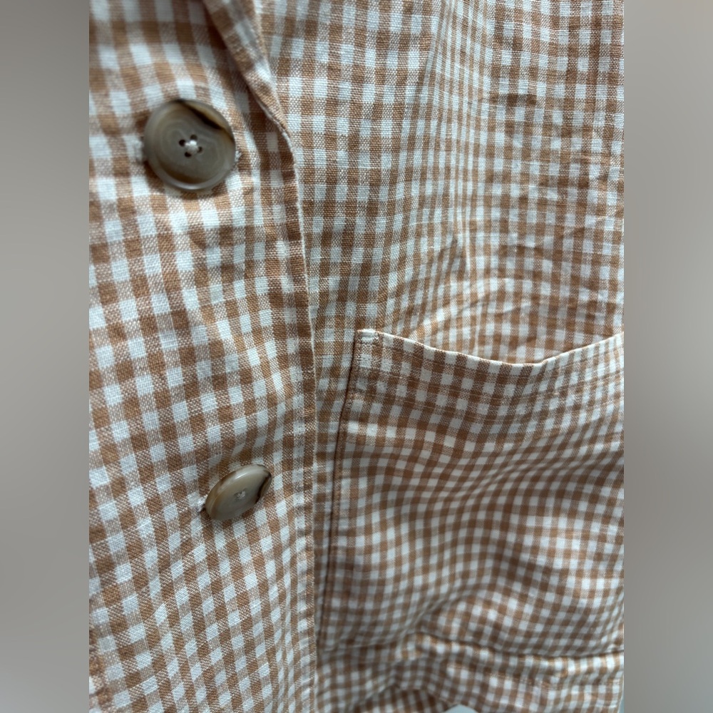 Madewell Linen Dorset Blazer in Gingham Check - Picture 7 of 15